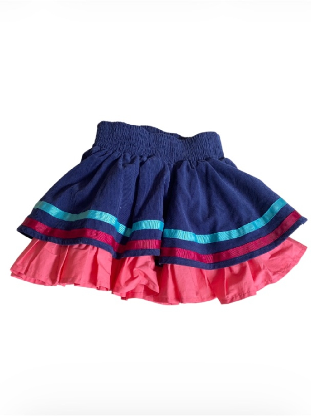 Wildflowers Girls Navy and Pink Tiered Skirt NWT Size 2 (will fit 2-4)